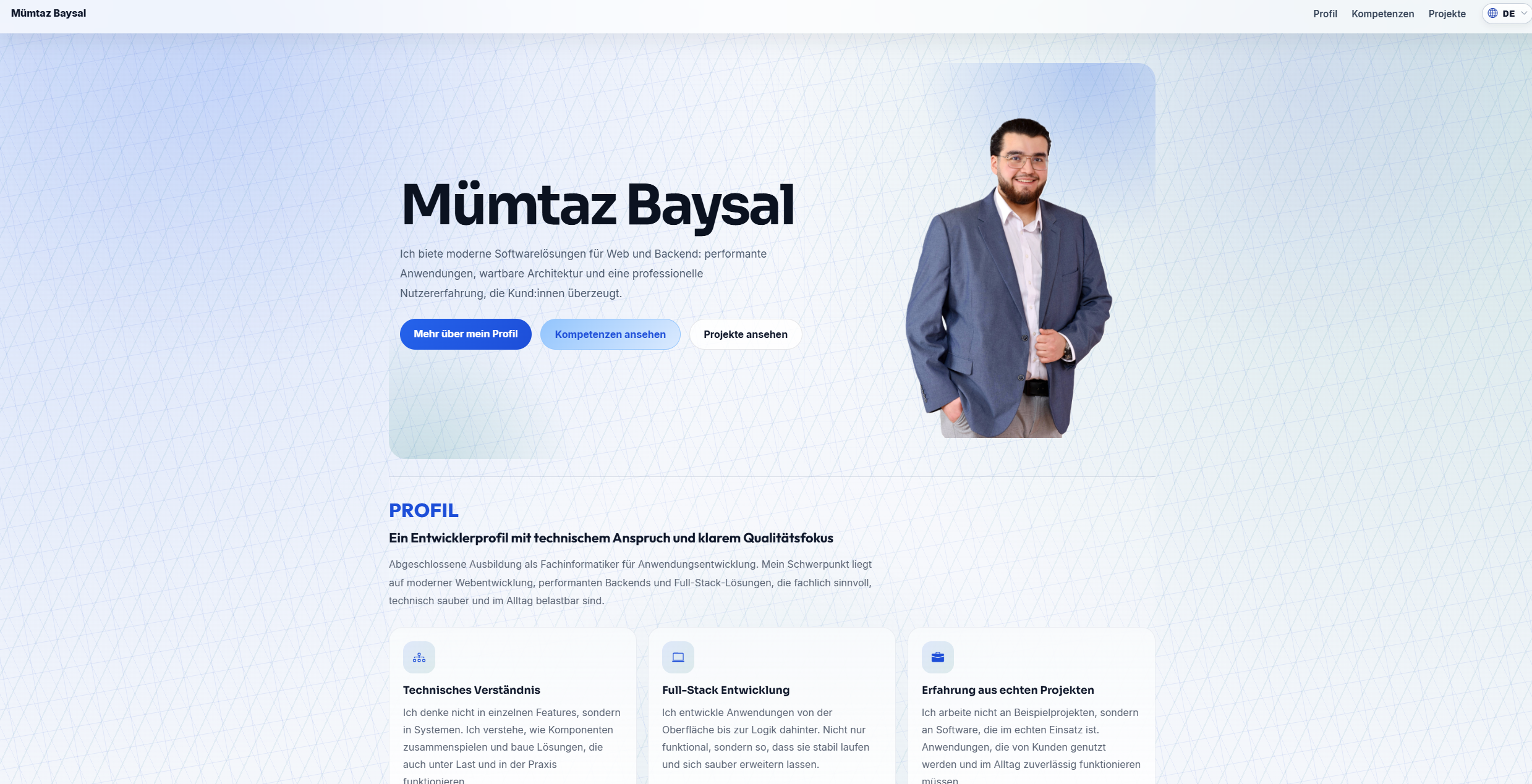 Screenshot des Projekts Portfolio